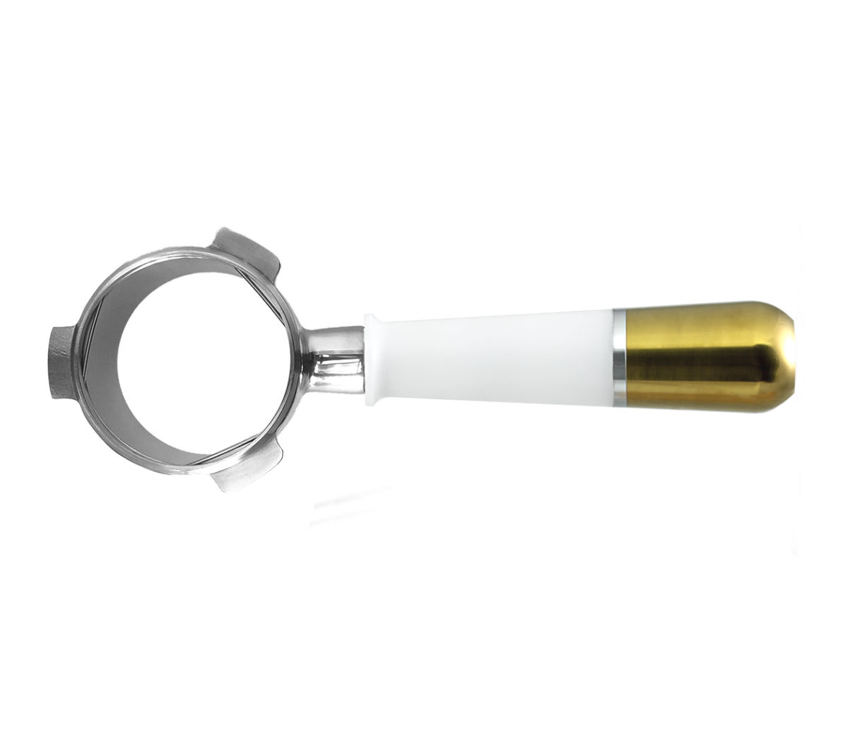 Naked Portafilter Modular White/Gold (for Breville 54mm) - ESPRESSOCUPS PTE  LTD